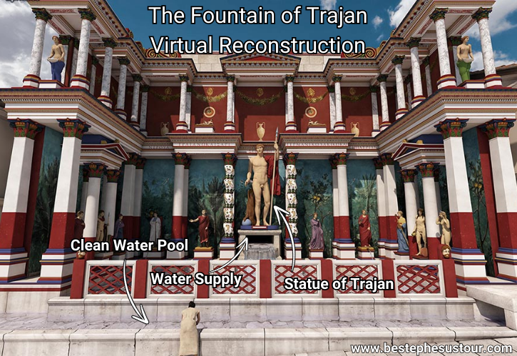 Virtual reconstruction of the fountain of trajan in ephesus