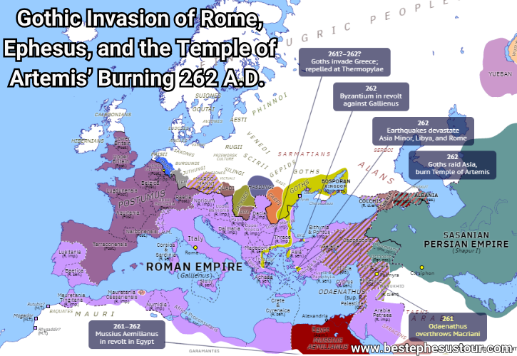 Gothic Invasion of Ephesus and the Temple of Artemis burning